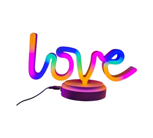 Neon Işıklı Love Yazılı Masa Gece Lambası Pil ve Usb