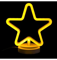 Neon Işıklı Yıldız Masa Gece Lambası Pil ve Usb