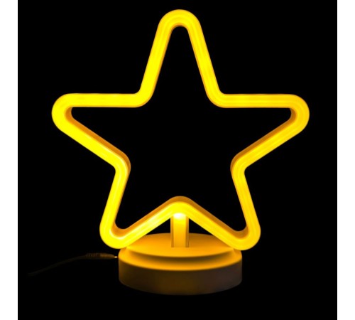 Neon Işıklı Yıldız Masa Gece Lambası Pil ve Usb