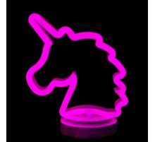 Neon Işıklı Unicorn Masa Gece Lambası Pil Usb