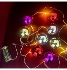 2 Metre 10 Led Pilli 2 Kademeli Parlak Top Led Yılbaşı Ağacı Süsü MZ-3