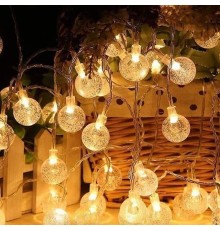 5M 28 Led Kristal Top Gün Işığı Şeffaf Kablo Fişli Eklemeli MZ-18-14