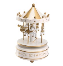 Atlı Karınca Müzik Kutusu Gold-Beyaz Renk MZ-417