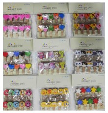 10'lu Şekilli Ahşap Mandallar 3.5cm (10'lu Set-10 Paket)