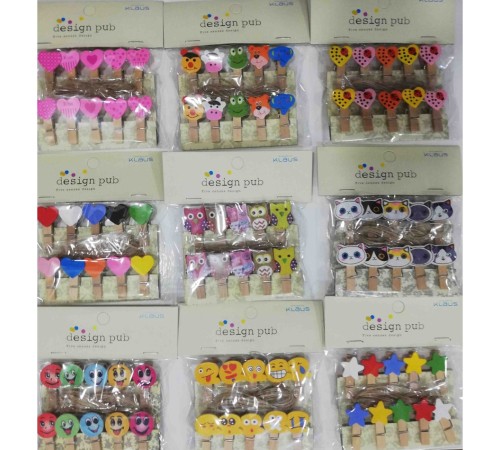 10'lu Şekilli Ahşap Mandallar 3.5cm (10'lu Set-10 Paket)