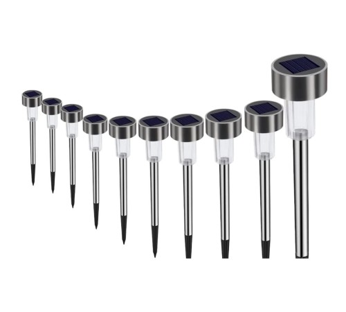 Metal Gövdeli Solar Bahçe Lambası 10 lu Paket