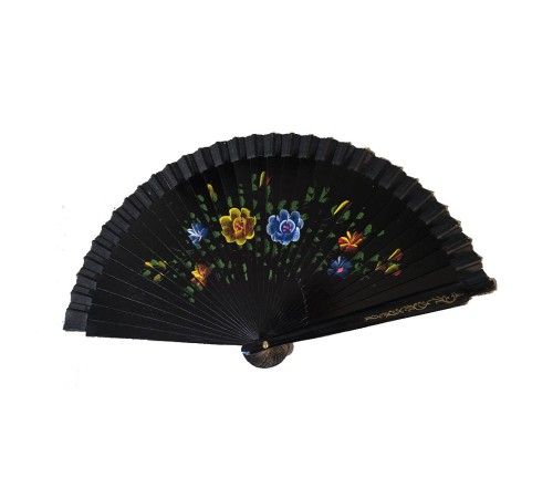 Bambu Çift Taraflı Siyah Yelpaze 12 li Paket