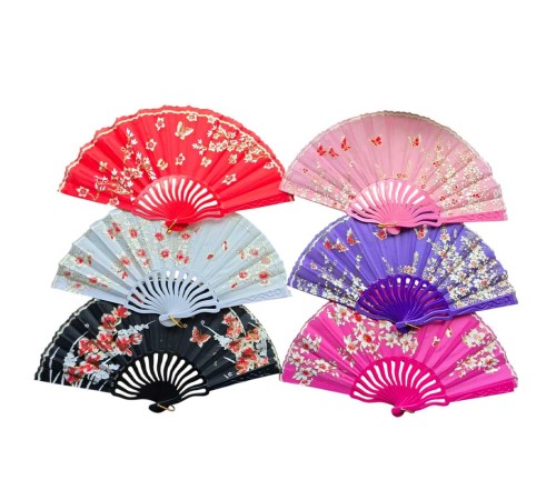 Plastik Kumaş Yelpaze 12 li Karışık OB-051