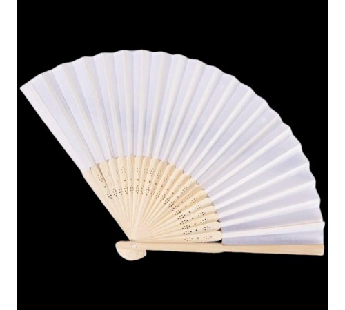 Ahşap Beyaz Kağıt Yelpaze