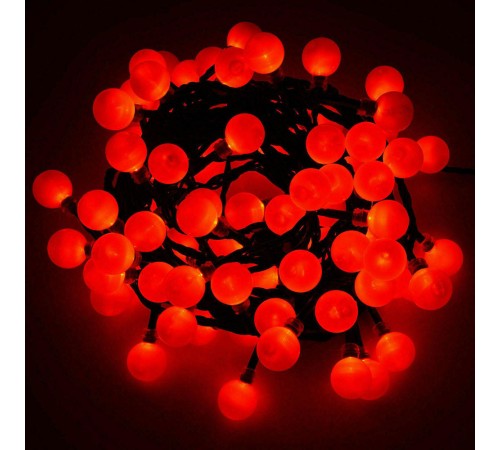 5 M 28 Led Kırmızı Işık Siyah Kablo Fişli