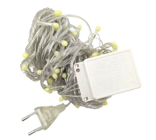 10 M 100 Led Damla Uçlu Led Işık Beyaz Işık Şeffaf Kablo