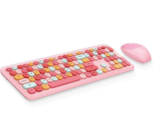 Mofii No666 Pembe Klavye Mouse Set