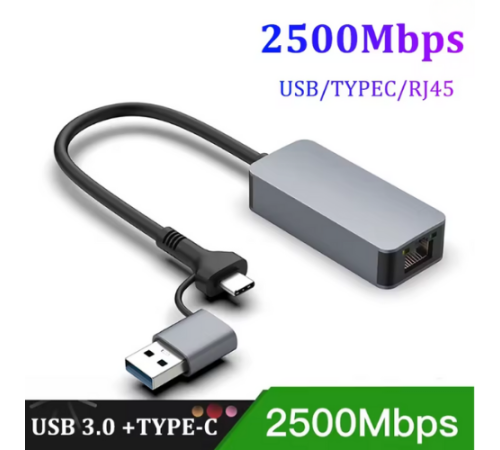 Usb/Type C 2.5G Ethernet Çevirici ZR1144
