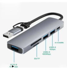 Airsky Hc13Fl 5 İn 1 Usb Type-C 2 İn 1 Çevirici