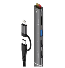 ZR563 Lightning Type-C 5 İn 1 Usb Hub Card Reader