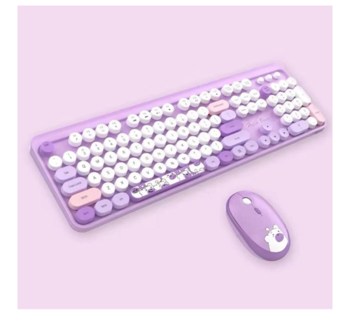 Hello Bear Mor Klavye Mouse Set