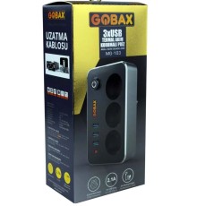 GOBAX Mg-103 3xusb 2.1a 3x Priz Anahtarli Termal Akim Korumali Priz 2m Kablo