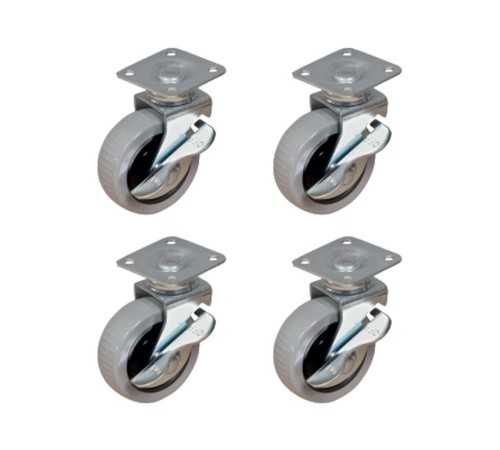 Furç Tablalı Bilyalı Teker (Frenli) - 20x50 - Gri HKS177 - 4 Adet