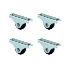 Furç Sabit Teker - 20MM - Siyah HKS226 - 4 Adet