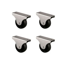 Furç Sabit Teker - 38MM - Siyah HKS229 - 4 Adet