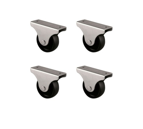 Furç Sabit Teker - 38MM - Siyah HKS229 - 4 Adet