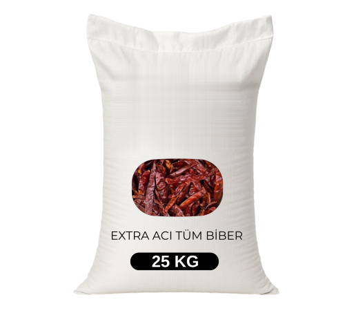 Acı Kuru Biber - Tüm Biber 25 KG