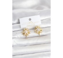 Zirkon Taşlı Pirinç Gold Renk Kutup Yıldızı Kadın Küpe TJ-BKP11780