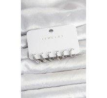 Pirinç Gümüş Renk Kadın Küpe Seti TJ-BKP11791