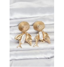 Gold Renk Deniz Temalı Vintage Kadın Küpe TJ-BKP11799