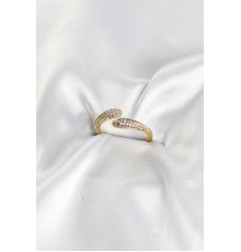 Zirkon Taşlı Gold Renk Pirinç Yüzük TJ-BYK4185