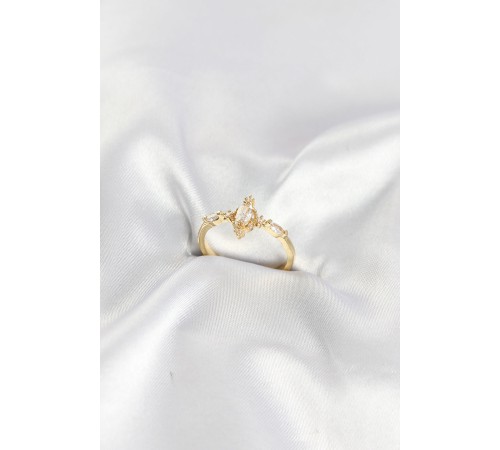 Gold Renk Vintage Model Zirkon Taşlı Yüzük TJ-BYK4187