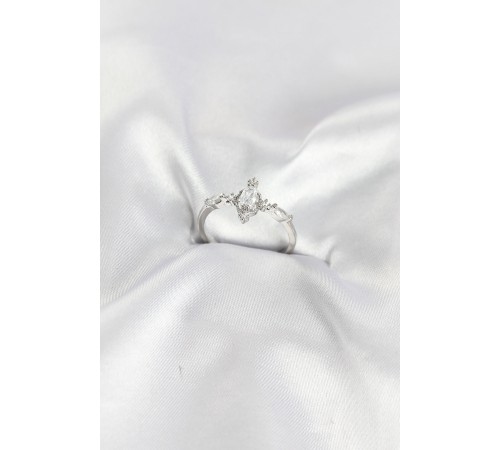 Gümüş Renk Vintage Model Zirkon Taşlı Yüzük TJ-BYK4188