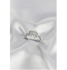 Gümüş Renk Zirkon Taşlı Sütun Model Kadın Yüzük TJ-BYK4196
