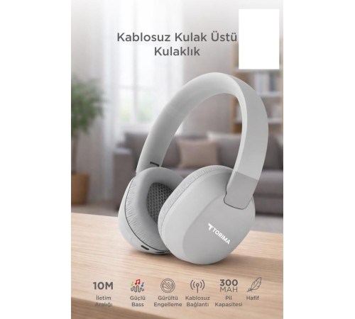 Bluetooth Kulaklık Kulak Üstü Kablosuz Kulaklık HD50 Gri