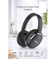 Bluetooth Kulaklık Kulak Üstü Kablosuz Kulaklık HD60 Siyah