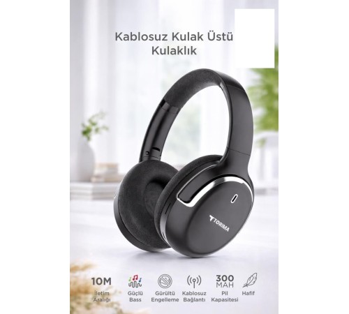Bluetooth Kulaklık Kulak Üstü Kablosuz Kulaklık HD60 Siyah