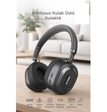 Bluetooth Kulaklık Kulak Üstü Kablosuz Kulaklık HD70 Siyah