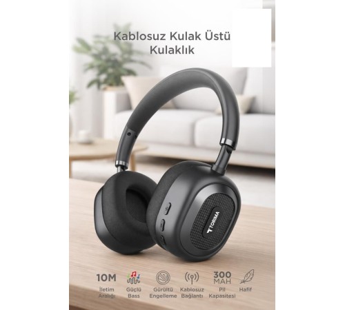 Bluetooth Kulaklık Kulak Üstü Kablosuz Kulaklık HD70 Siyah