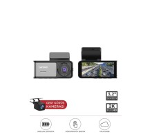 R1-5369 Siyah 2K Wifi Araç içi Dokunmatik Ön Ve Arka Araç Kamerası