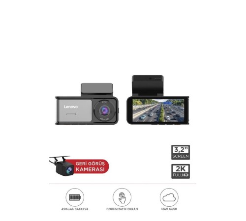 R1-5369 Siyah 2K Wifi Araç içi Dokunmatik Ön Ve Arka Araç Kamerası