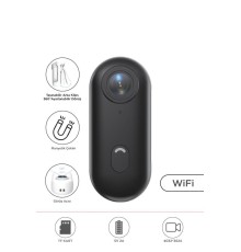 Aksiyon Kamerası 1080 P Manyetik Giyilebilir Geniş Açılı Klips Tasarımlı Kamera CMR34 Siyah