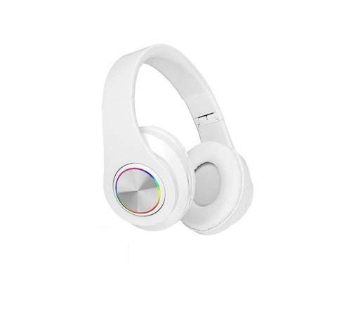 Bluetooth Kulaklık Rgb Işıklı Kulak Üstü Kablolu Kablosuz Kulaklık B39S Beyaz