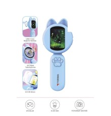 Mini Dijital Mikroskop Led Işıklı HD IPS Ekranlı Eğitici Oyuncak TSM02 Mavi