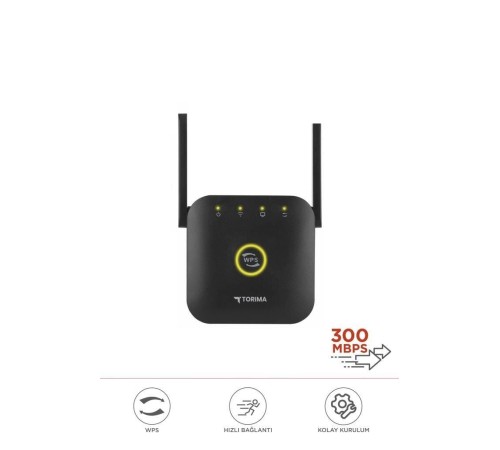 WR-25 Siyah Wifi Sinyal Yakınlaştırıcı Güçlendirici Router 300Mbps