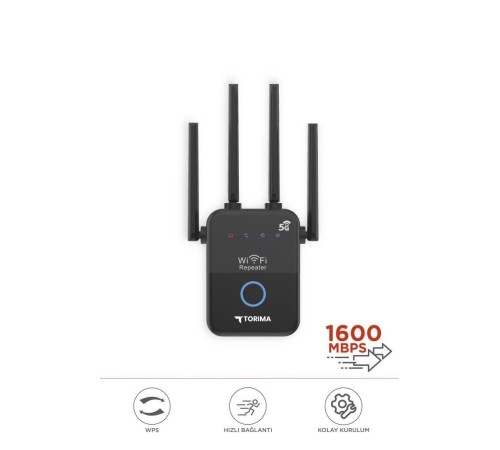Wifi Router Çift Bant 1600Mbps 4 Anten Yüksek Hızlı AC35Q Siyah