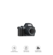 Dijital Fotoğraf Makineleri Video Mini Kamera 2K Video 128GB Destekli CMR42 Siyah