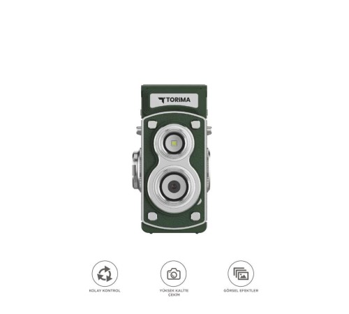 Mini Retro Dijital Fotoğraf Makinesi Video Kamera 1080P CMR44 Yeşil