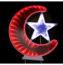 Ay Yıldız Işık Pano Türk Bayrağı LED Dekoratif Aydınlatma Duvar Süs WT-BM079