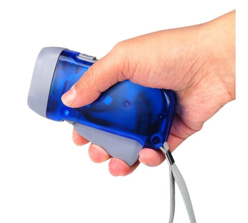 Kurmalı Dinamolu El Feneri LED Güçlü Işık Elektriksiz Kullanım WT-092