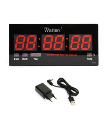 Büyük Ekran LED Dijital Duvar Saati Tarih ve Sıcaklık Göstergeli WT-109